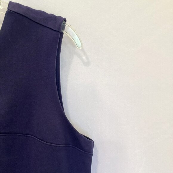 Lands' End Fit and Flare Dress V-Back Sleeveless Side Zip Sz 14 Royal Blue Midi - Picture 3 of 13